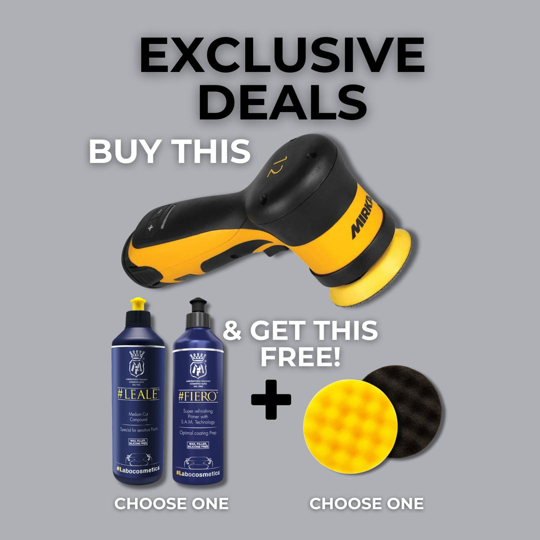 Exclusive Bundle: Mirka AROP-B 312NV Cordless Polisher + Bonus Car Detailing Essentials