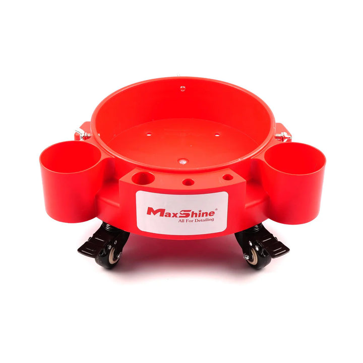 Maxshine Rolling Bucket Dolly Black/Red/Green